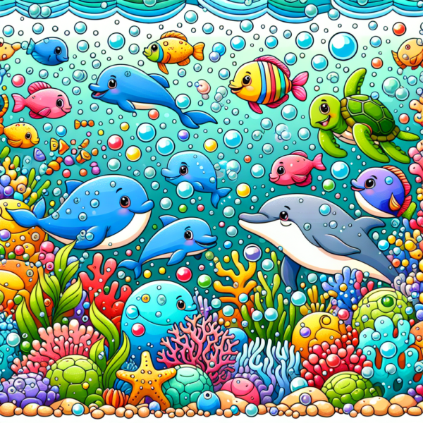 Underwater Wonders - Coloring eBook of Fish, Dolphins, and Sea Life