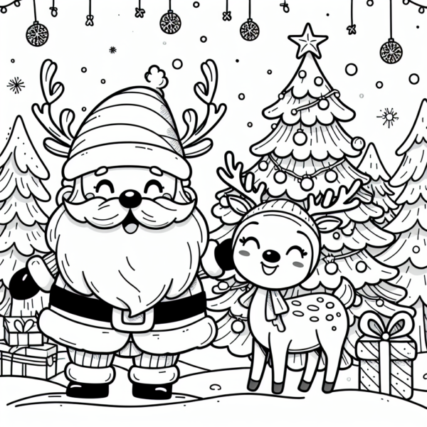 Christmas Cheer: Santa, Reindeer, and Tree Coloring eBook for Kids - Image 7