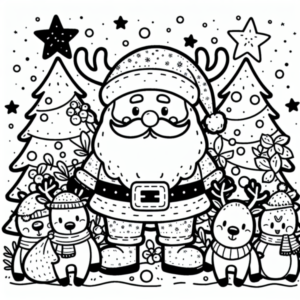 Christmas Cheer: Santa, Reindeer, and Tree Coloring eBook for Kids