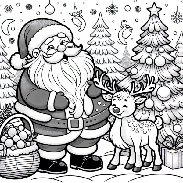 Christmas Cheer: Santa, Reindeer, and Tree Coloring eBook for Kids