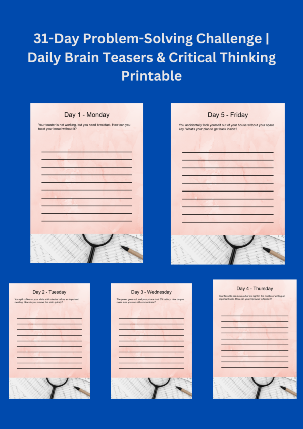 Critical Thinking Monthly Planner