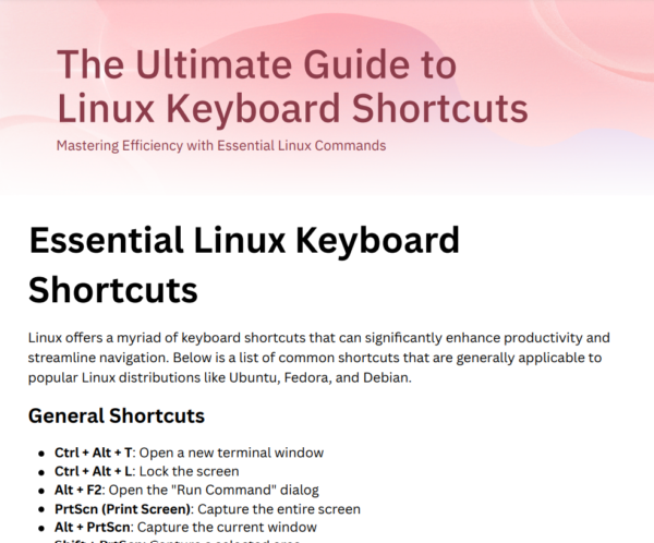 Keyboard Shortcuts for Operating Systems - Linux