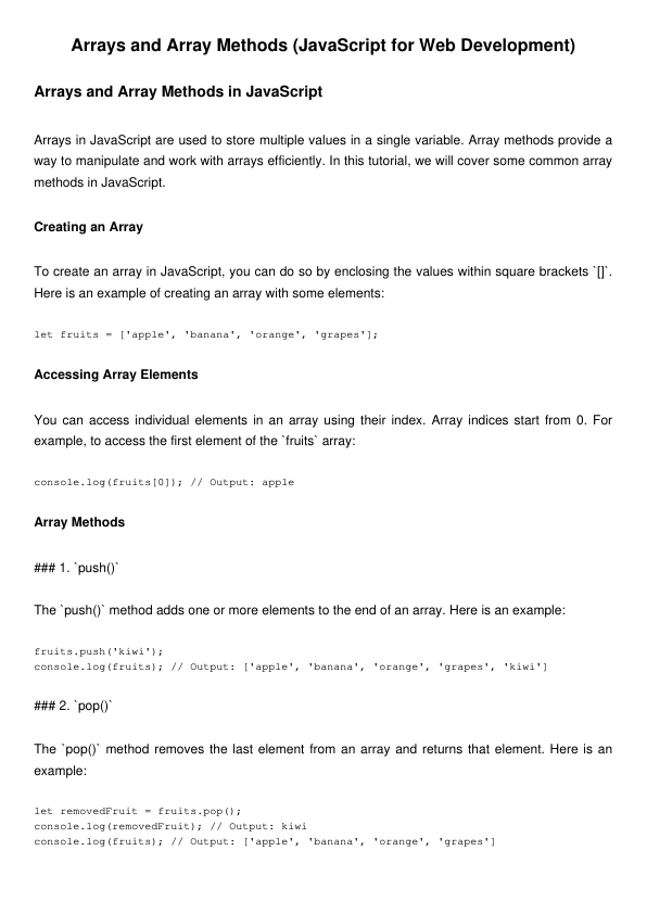 JavaScript for Web Development