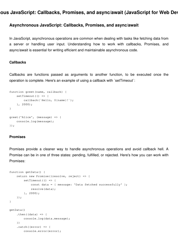 JavaScript for Web Development