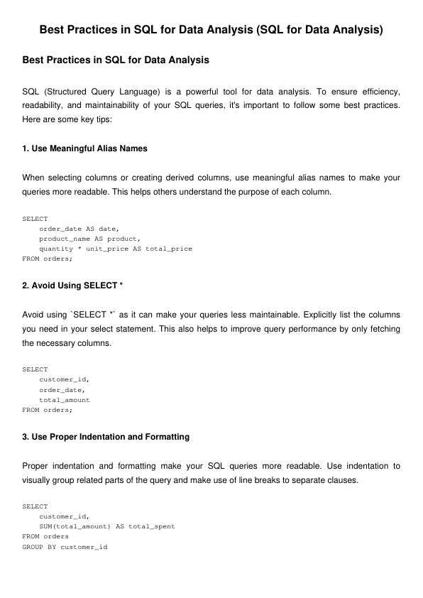 SQL for Data Analysis
