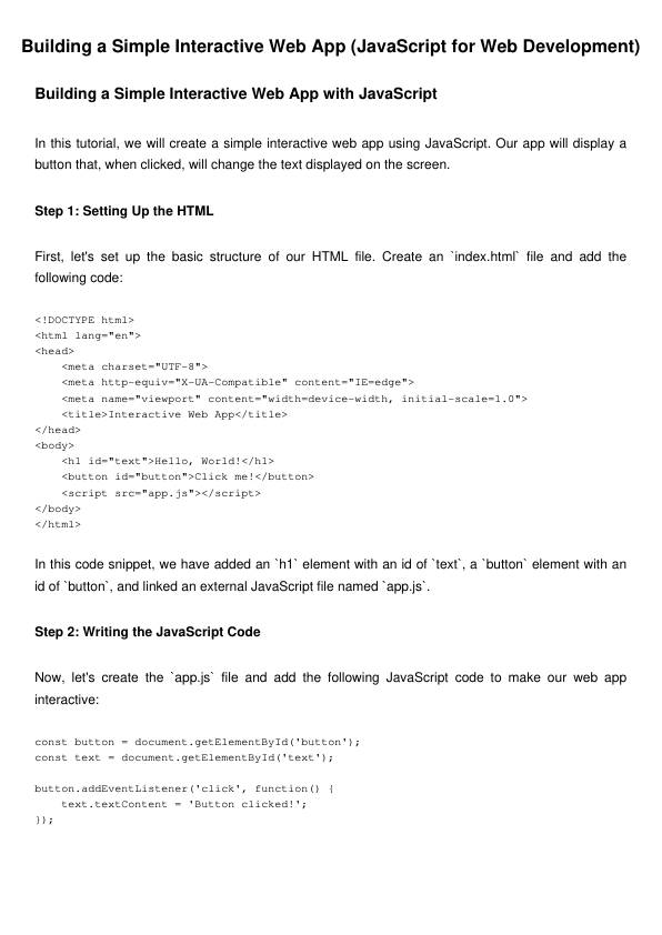 JavaScript for Web Development