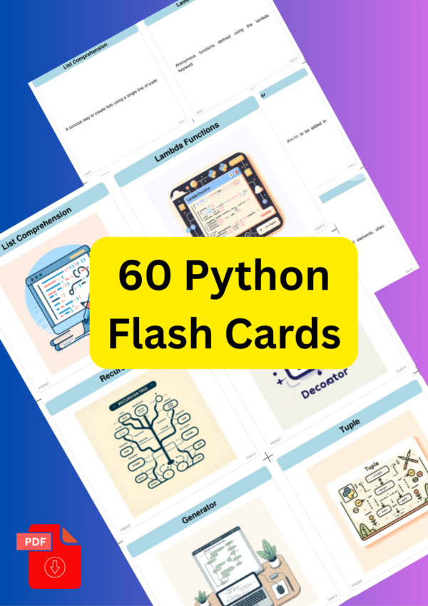 60 Python Flash Cards