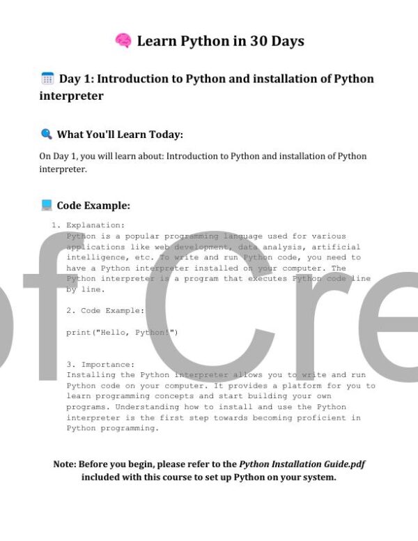 Learn Python in 30 Days