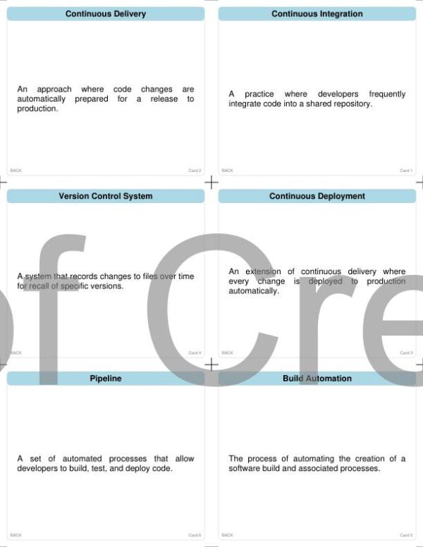 CI/CD Flash Cards