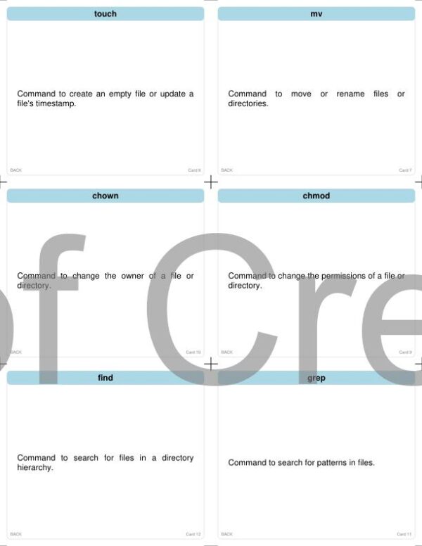 Linux Command Line & Scripting Flash Cards