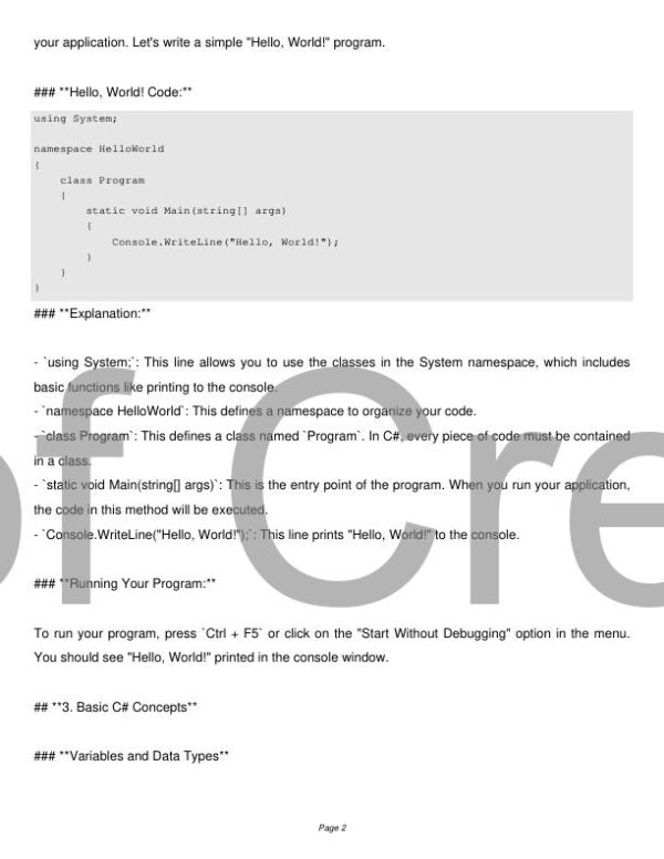 The Complete C# Programming Guide: From Beginner to Professional Developer