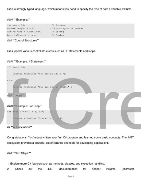The Complete C# Programming Guide: From Beginner to Professional Developer