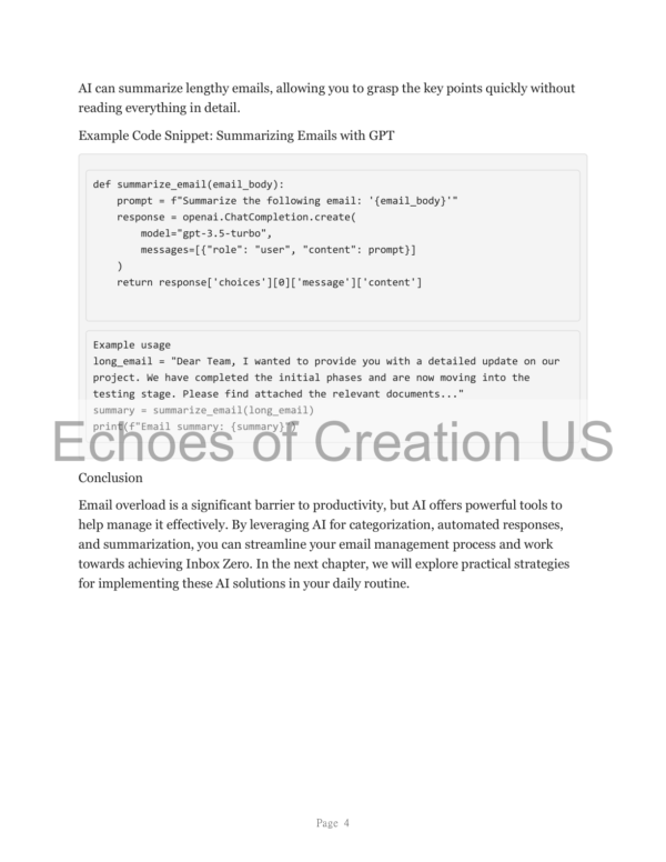 AI Email Productivity eBook: Master Inbox Zero with GPT + HTML Bonus - Image 3