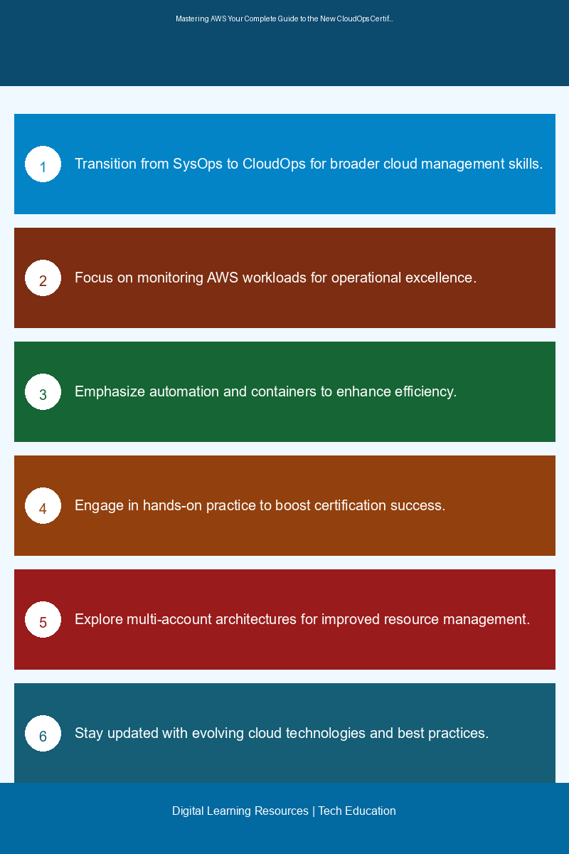 Visual guide to AWS CloudOps certification topics and essential skills for tech professionals
