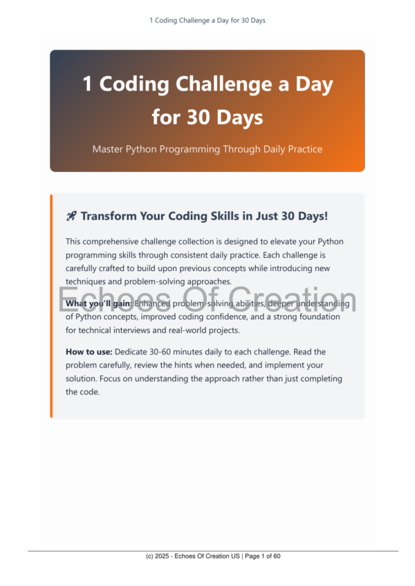30-Day Python Coding Challenge