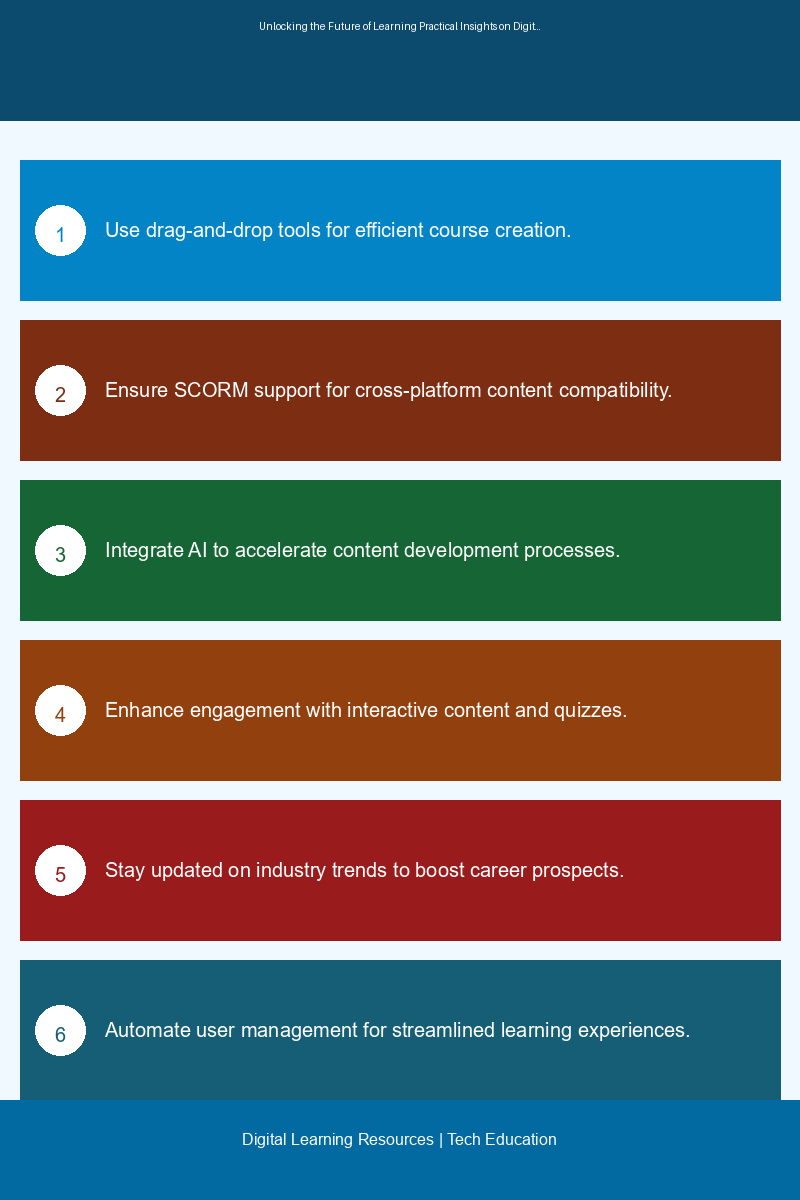 Visual guide on essential features for effective digital course creation and certification